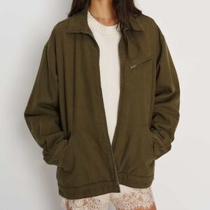 Reformation Marco Bomber Jacket XS Olive Green